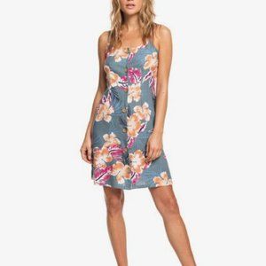 NWT Roxy Hawaiian Print Sundress Sweet About Me Printed Strappy Mini Dress SMALL